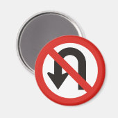 Kein U-Turn-Sign Magnet (Vorderseite/Rückseite)