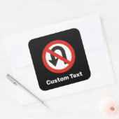 Kein U-Turn-Sign Quadratischer Aufkleber (Umschlag)