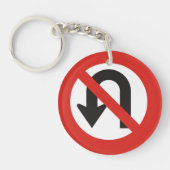 Kein U-Turn-Sign-Schlüsselanhänger Schlüsselanhänger (Vorderseite)