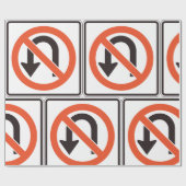 Kein U-Turn-Zeichen für die Straßenverkehrssicherh Geschenkpapier (Flach)