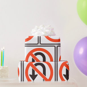 Kein U-Turn-Zeichen für die Straßenverkehrssicherh Geschenkpapier