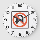 Kein U-Turn-Zeichen für die Straßenverkehrssicherh Große Wanduhr (Vorderseite)