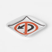 Kein U-Turn-Zeichen für die Straßenverkehrssicherh Pappteller (Gewinkelt)