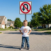 Kein U-Turn-Zeichen für die Straßenverkehrssicherh