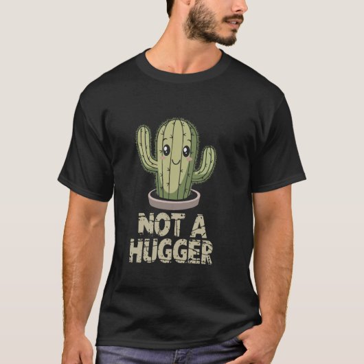 Kein Umarmer Lustiger Kaktus 02 T-Shirt (Vorderseite)