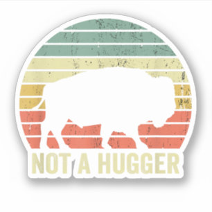 Kein Umarmer Lustiger Yellowstone Büffel Bison Int Aufkleber
