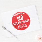 Kein Verkauf von Solarpaneelen oder Anfordern von Runder Aufkleber (Umschlag)