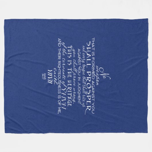 Kein Waffen-Davidsstern Blau Fleecedecke (Vorderseite (Horizontal))