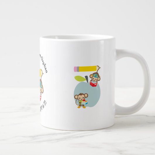 Kein Waisenkind Bitte Adoptier keinen Affenleser Jumbo-Tasse (Rechts)