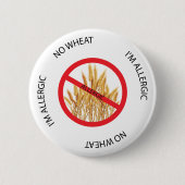 Kein Weizen-Allergie-Alarm-Knopf Button (Vorderseite)