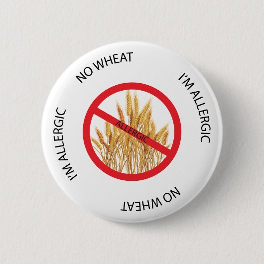 Kein Weizen-Allergie-Alarm-Knopf Button (Vorderseite)