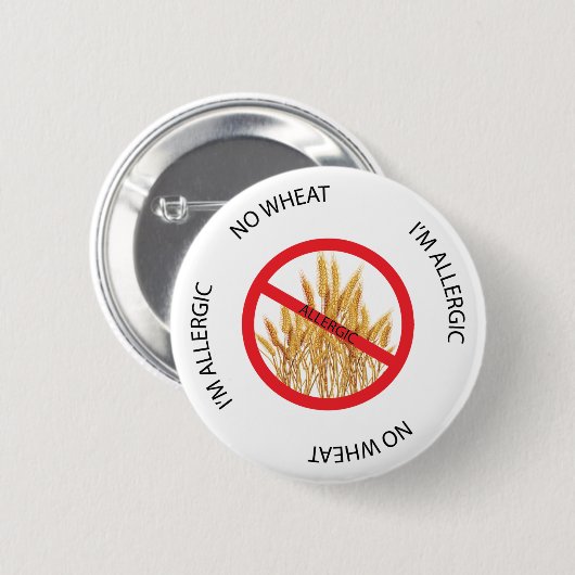 Kein Weizen-Allergie-Alarm-Knopf Button (Vorne & Hinten)
