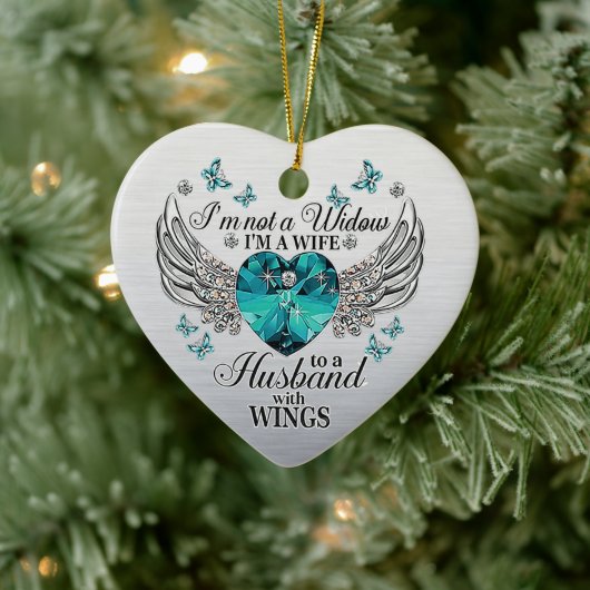 Kein Widow-Husband WIth Wings-Memorial-Beileid Keramik Ornament (Baum)