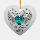 Kein Widow-Husband WIth Wings-Memorial-Beileid Keramik Ornament (Vorne)