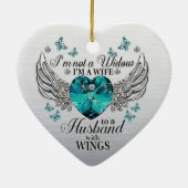 Kein Widow-Husband WIth Wings-Memorial-Beileid Keramik Ornament (Hinten)