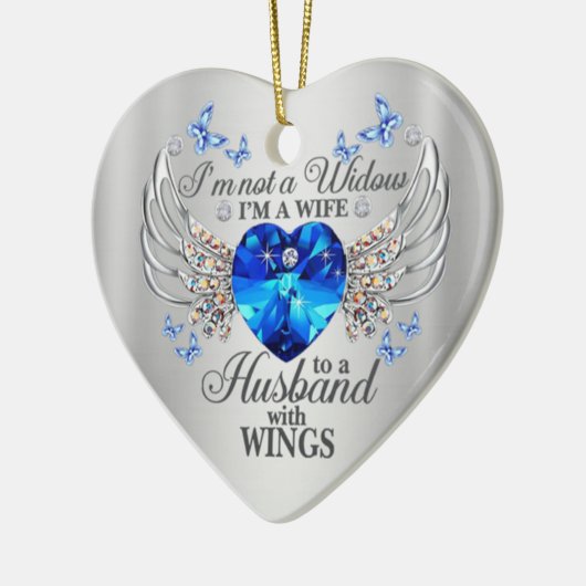 Kein Widow-Husband WIth Wings-Memorial-Beileid Keramik Ornament (Links)
