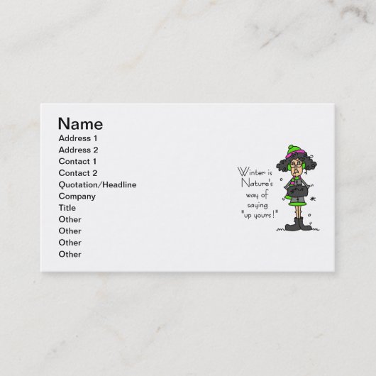 Kein Winterfan Visitenkarte (Vorderseite)