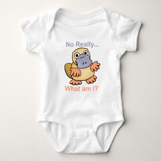 Kein wirklich… Was sind ich? Platypus Baby Strampler (Vorderseite)