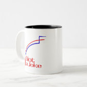 Kein Witz Zweifarbige Tasse (Vorderseite Links)