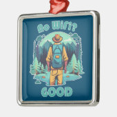 Kein WLAN-guter Backpacker Ornament Aus Metall (Links)