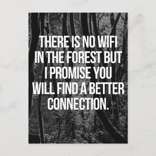 Kein WLAN im Wald Postkarte (Vorderseite)