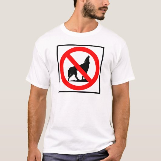 Kein Wolf-Landstraßen-Zeichen T-Shirt (Vorderseite)