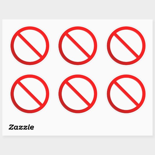 Kein Zeichen erlaubt Runder Aufkleber (Blatt)