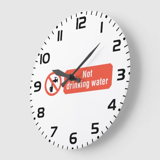 Kein Zeichen für die Trinkwassersicherheit Große Wanduhr (Winkel)