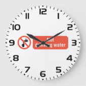 Kein Zeichen für die Trinkwassersicherheit Große Wanduhr (Vorderseite)