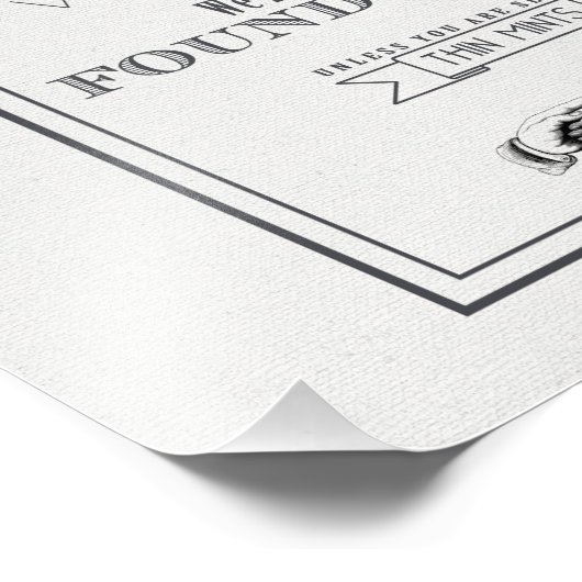 Kein Zeichen für Humor Fotodruck (Ecke)