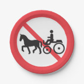 Kein Zeichen für Pferde und Buggy Pappteller (Vorderseite)