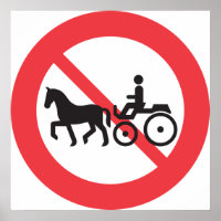 Kein Zeichen für Pferde und Buggy