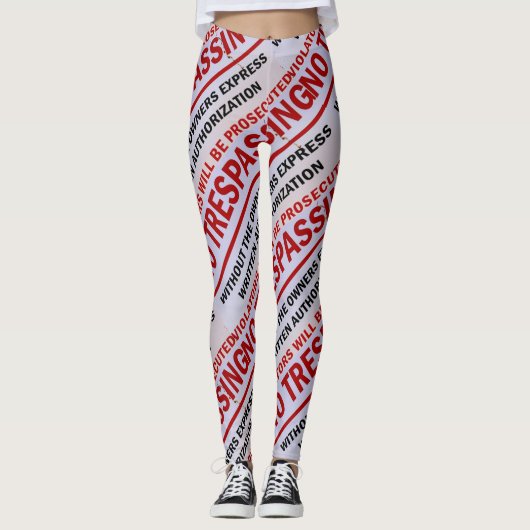 kein Zeichen rot auf weiß Leggings (Vorderseite)