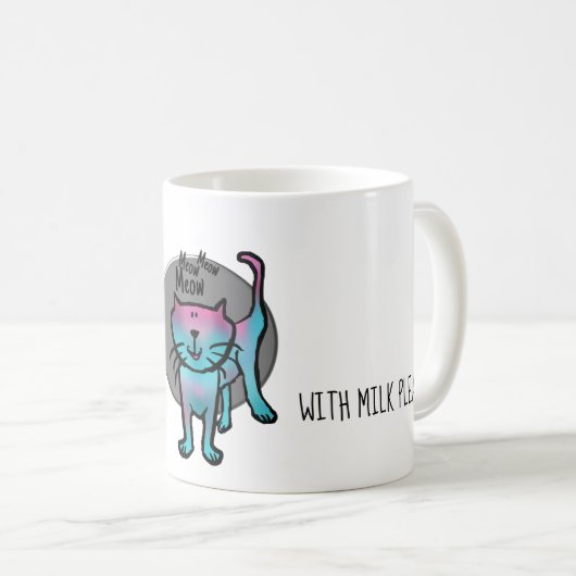 Kein Zucker... mit Milch bitte! Kaffeetasse (VorderseiteRechts)