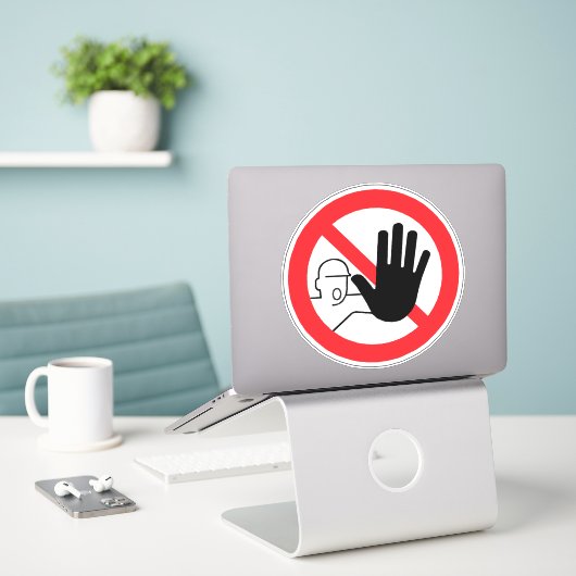 Kein Zugang für Unbefugte Aufkleber (Laptop auf Schreibtisch)