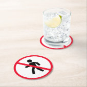 Kein Zugang Fußgänger unterzeichnen | Kundenspezif Runder Pappuntersetzer (Vor Ort)