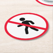 Kein Zugang Fußgänger unterzeichnen | Kundenspezif Runder Pappuntersetzer (Angewinkelt)