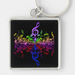 Keine', aber zarte Regenbogen-Musiknote Schlüssel Schlüsselanhänger