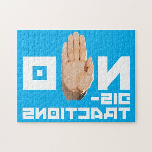 Keine Ablenkung! cool lesbar durch einen Spiegel Puzzle (Horizontal)