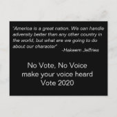 Keine Abstimmung, kein Voice Hakeem Jeffries Zitat Postkarte (Vorderseite)