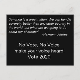 Keine Abstimmung, kein Voice Hakeem Jeffries Zitat Postkarte