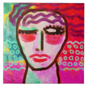 Keine Abstrakte digitale Malerei einer Frau Fliese (Vorderseite)