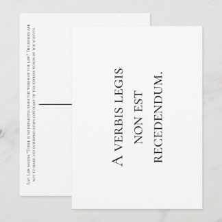 Keine Abweichung von den Worten des Gesetzes. Noti Dankeskarte