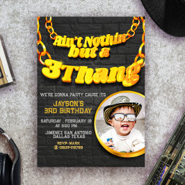 Keine Ahnung, aber ein 3-Knöpfe-Hip Hop mit Foto Einladung