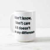 Keine Ahnung und egal Kaffeetasse (Vorderseite Links)