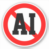 Keine AI Aufkleber (Vorderseite)