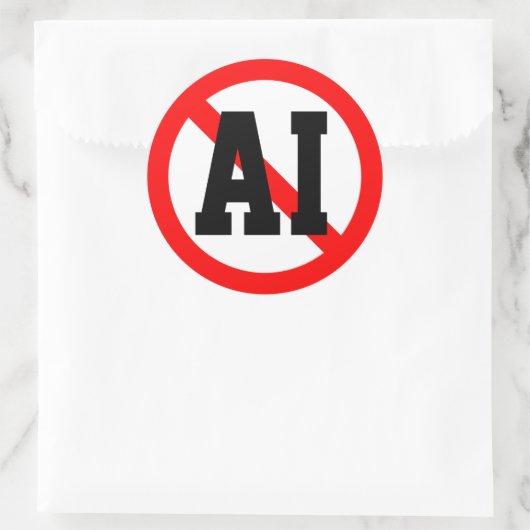 Keine AI Runder Aufkleber (Tasche)