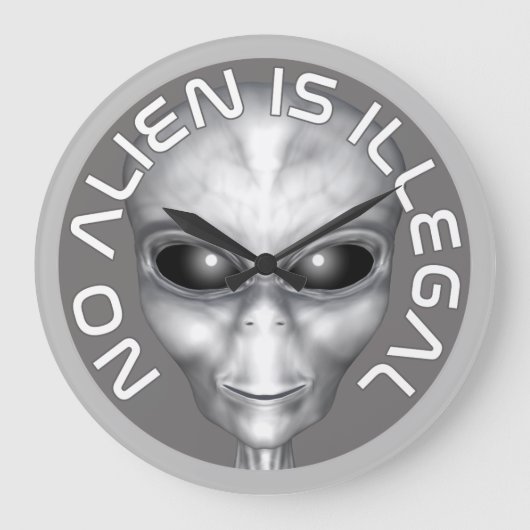 Keine Alien ist illegal Große Wanduhr (Vorderseite)