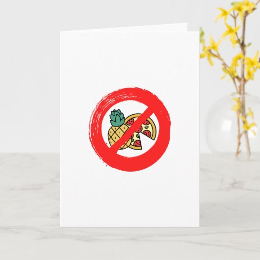Keine Ananas auf Pizza Karte (Gelbe Blume)