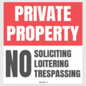 Keine Anforderung an Privateigentum Aufkleber (Blatt)